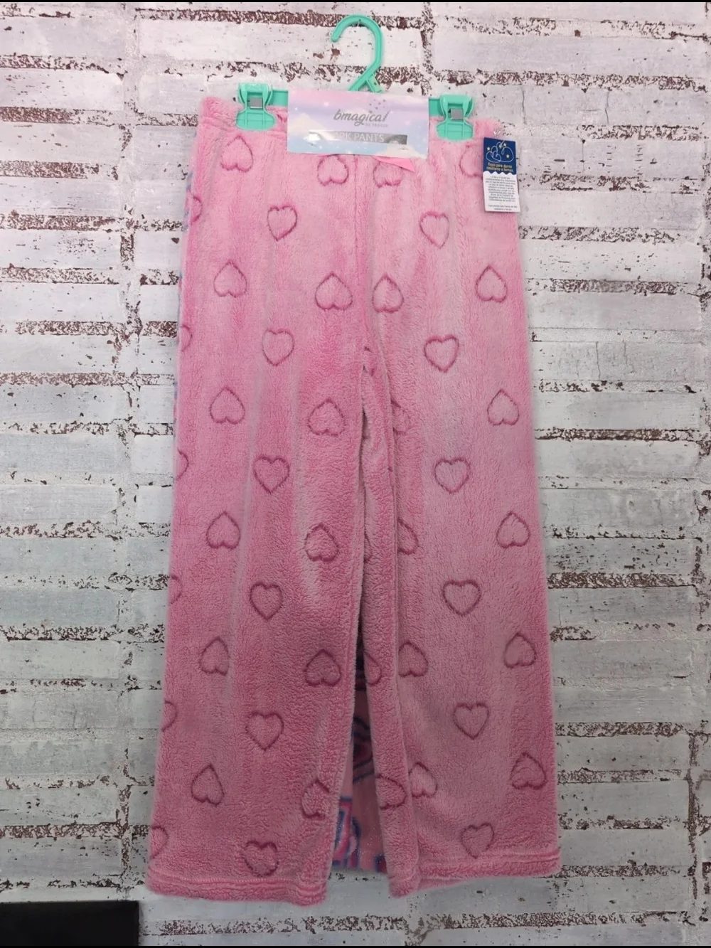 2pk Pink Heart Kids Pj Pants